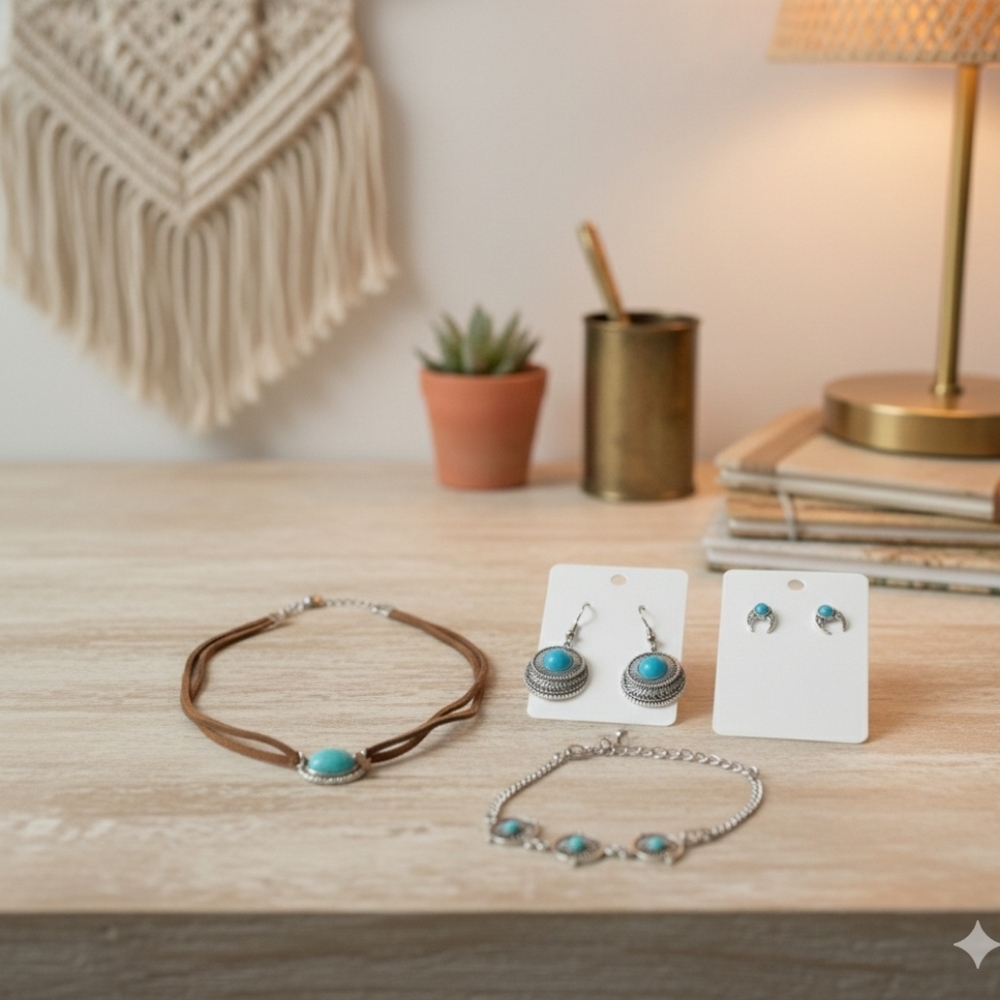 Turquoise and Silver Jewelry Set
